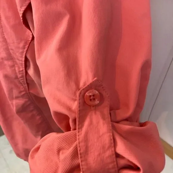 Ascend Coral Button-Up Outdoor Sport Shirt w/ netting lining and zip side pocket - Picture 10 of 15